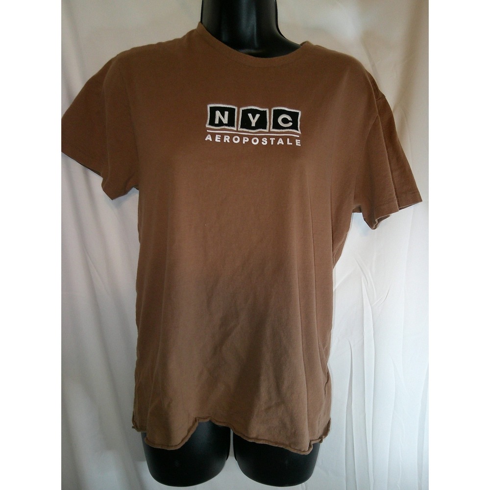 Aeropostale NYC Graphic Tee Short Sleeve Casual Brown T-Shirt‎ Small